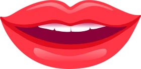 Glossy Red Sensual Lip Illustration Clipart Design for Graphic Projects
