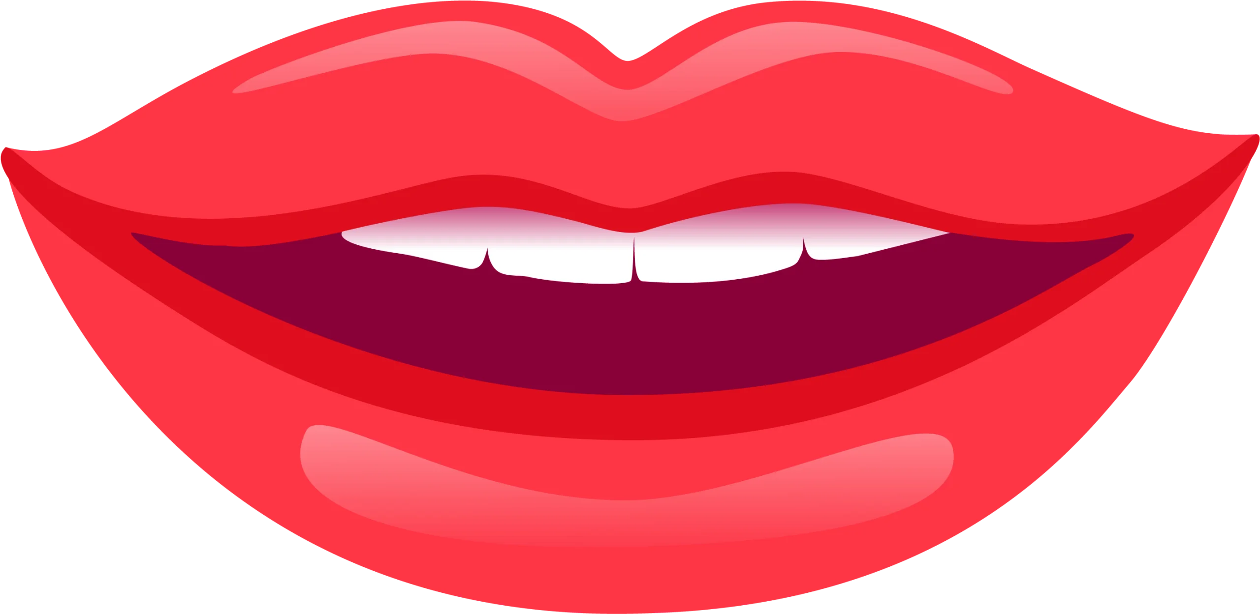 Glossy Red Sensual Lip Illustration Clipart Design for Graphic Projects