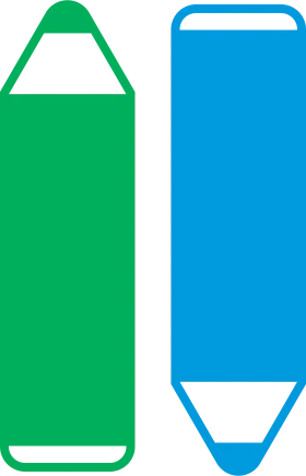 Green and Blue School Pencils Clipart Vector Illustration Design