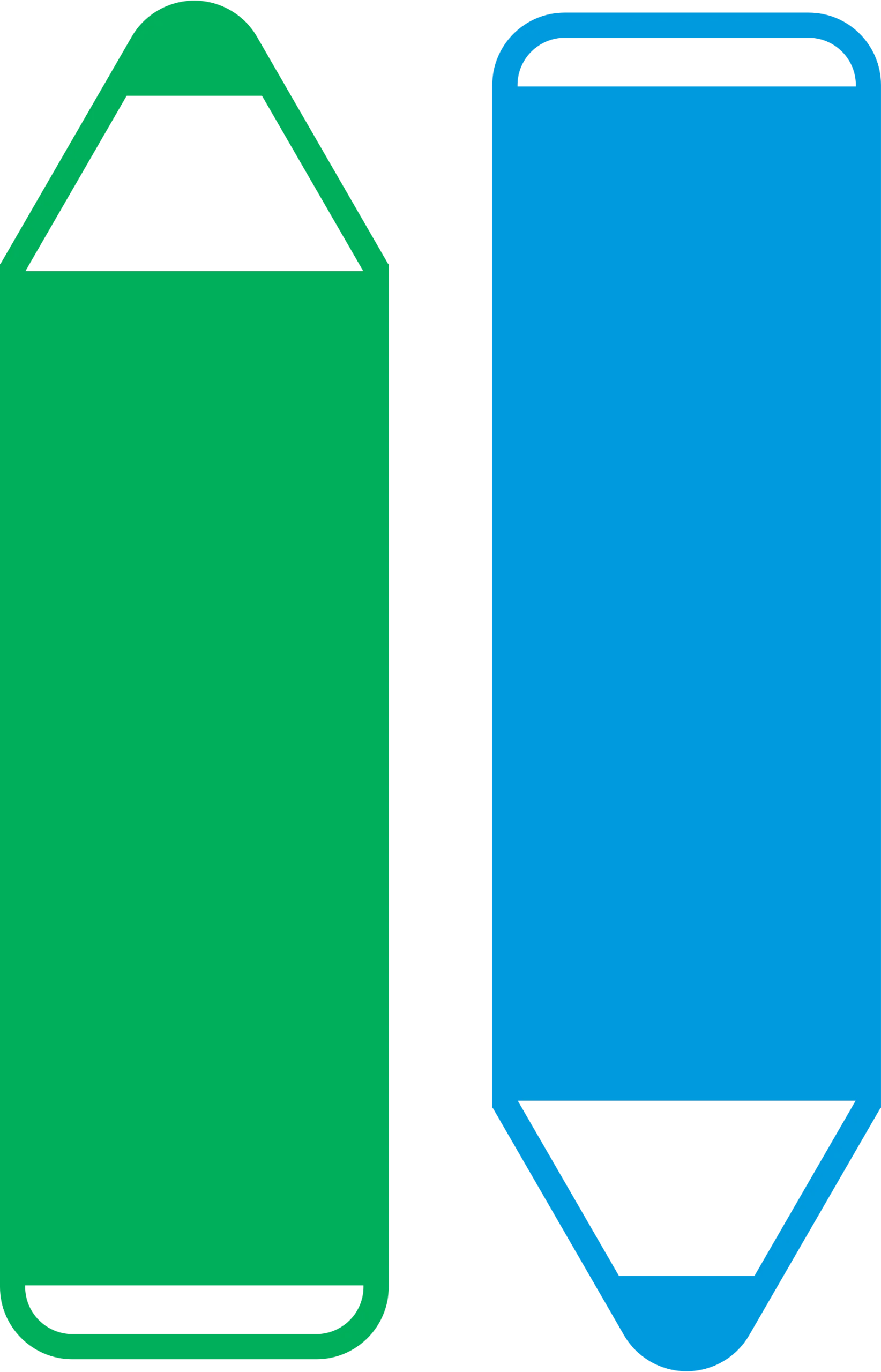 Green and Blue School Pencils Clipart Vector Illustration Design