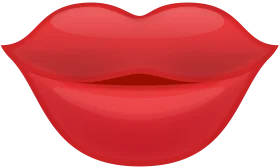 Luscious Red Lips Clipart Design - Bold and Stylized Graphic Illustration
