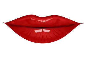 Luscious Red Lips Clipart Design - Elegant Minimalist Graphic Illustration