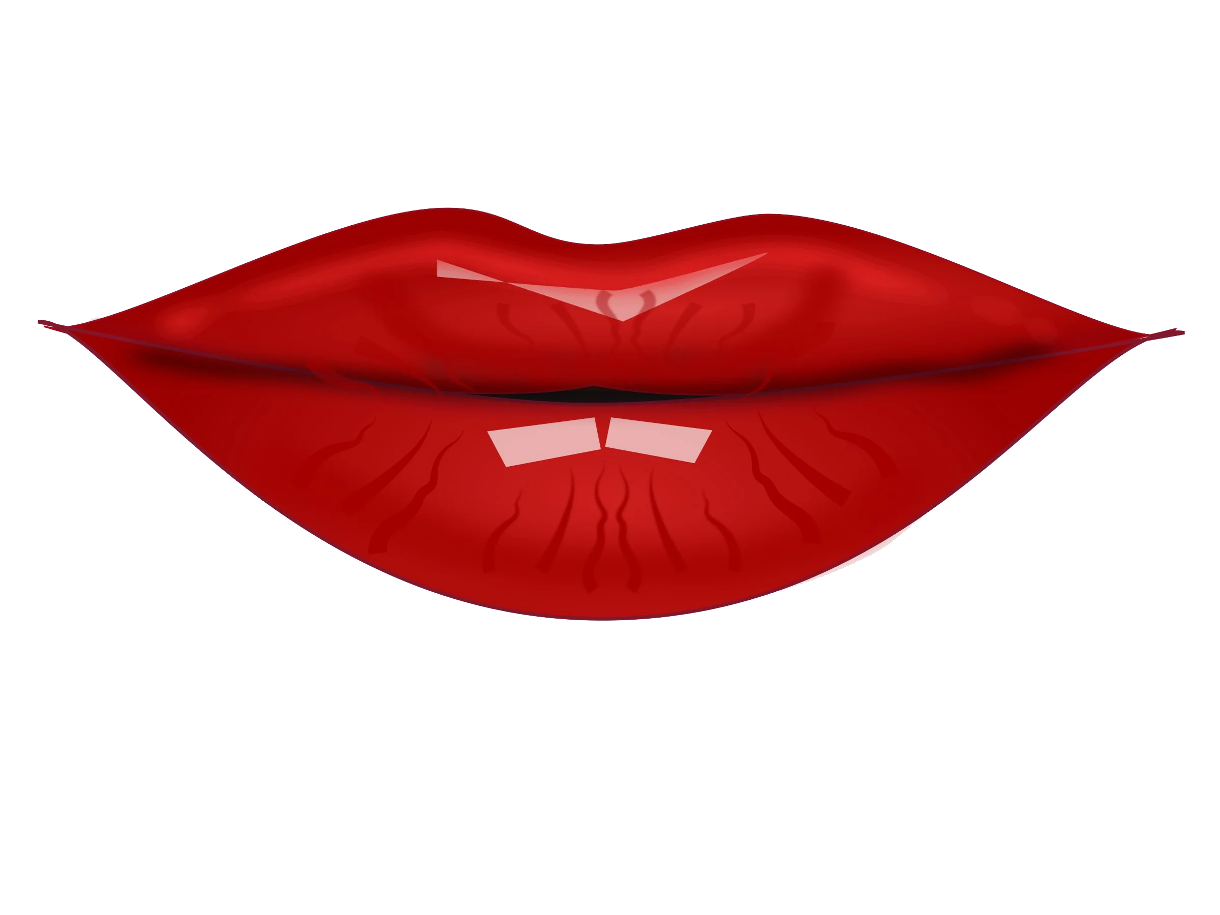 Luscious Red Lips Clipart Design - Elegant Minimalist Graphic Illustration