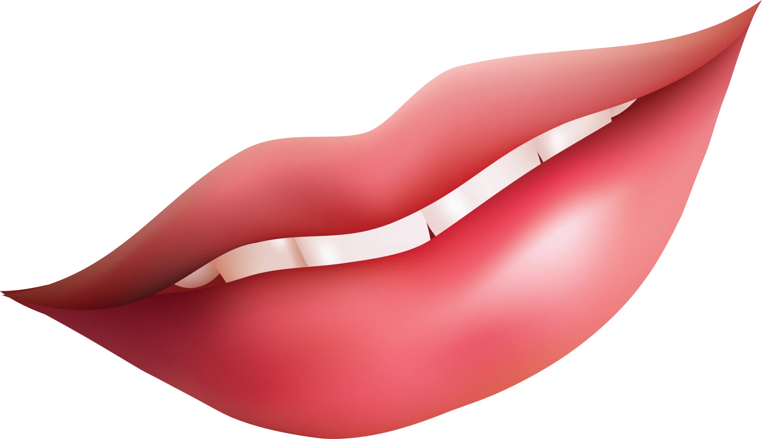 Luscious Red Sensual Lips Clipart - Elegant Graphic Design Element
