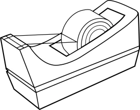 Minimalist Tape Dispenser Clipart - Simple Office and School Supply Sketch