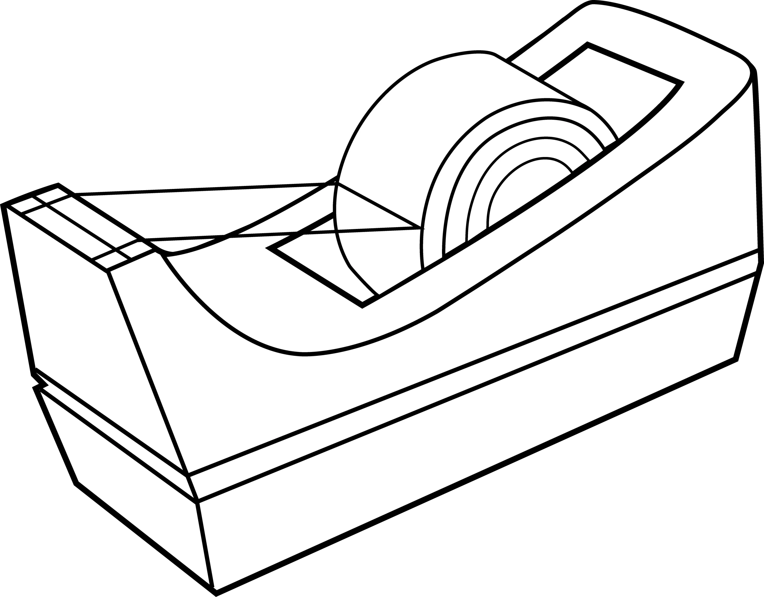 Minimalist Tape Dispenser Clipart - Simple Office and School Supply Sketch
