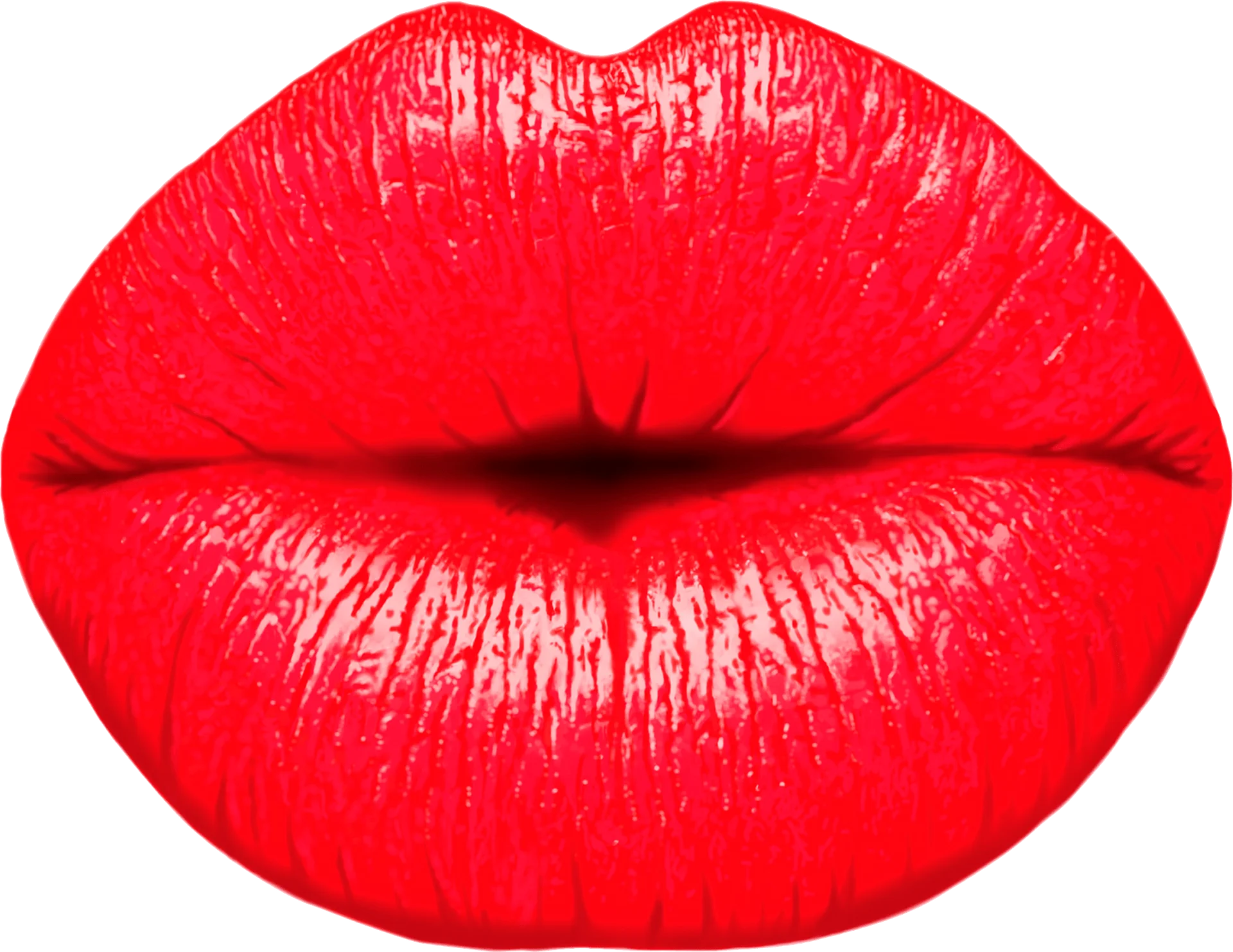 Passionate Red Lips Clipart - Bold and Sensational Graphic Design Element