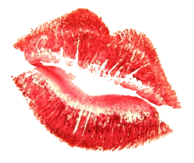 Passionate Red Lipstick Kiss Mark Romantic Clipart Graphic Design Element