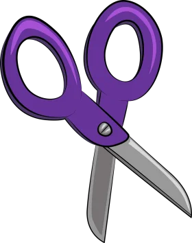 Purple School Scissors Clipart - Sharp Cutting Tool for Crafts and Learning