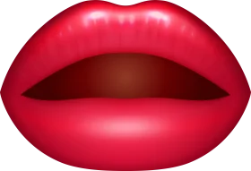 Sensational Crimson Pout: A Bold Lip Clipart Design with Glossy Allure