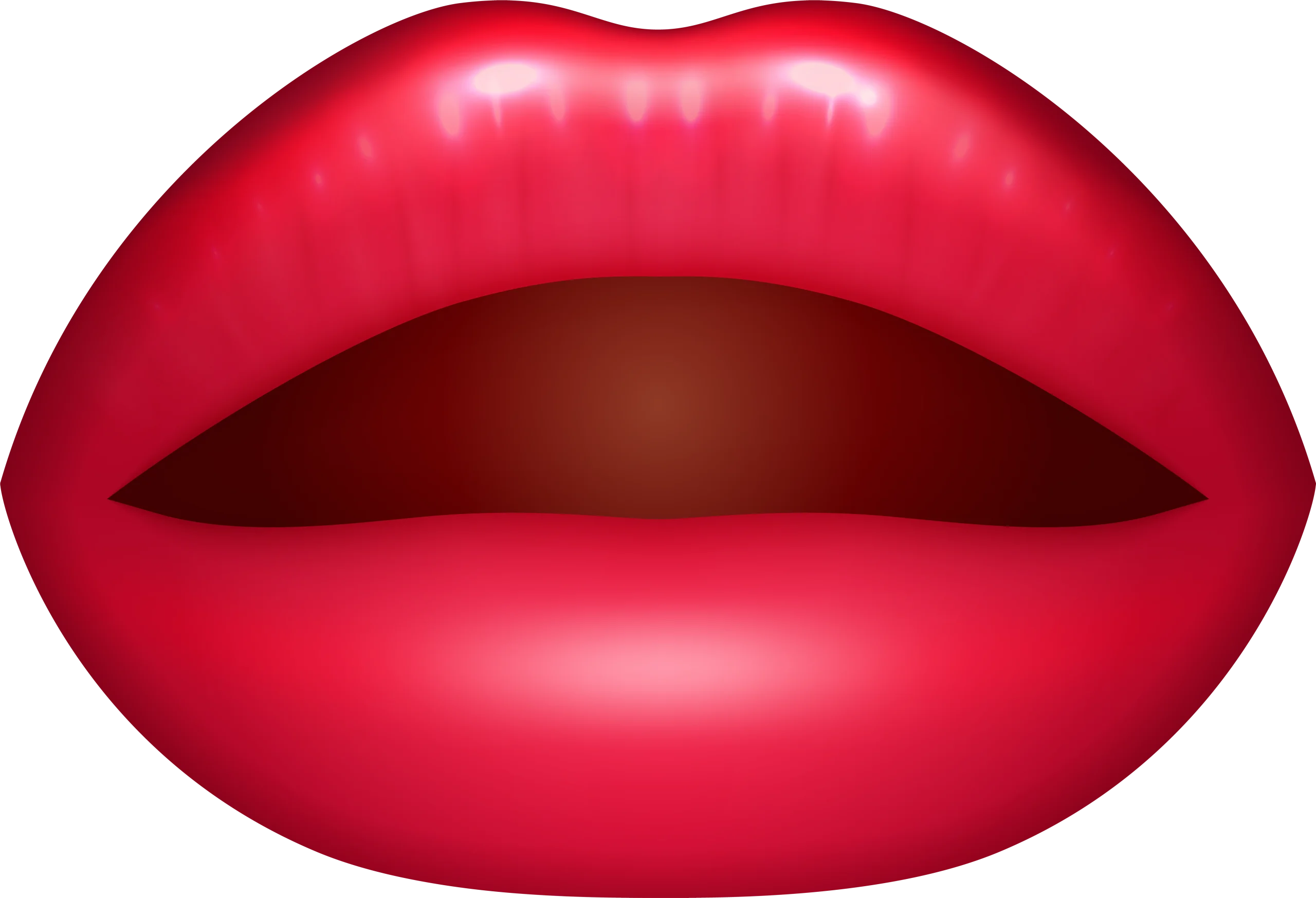 Sensational Crimson Pout: A Bold Lip Clipart Design with Glossy Allure