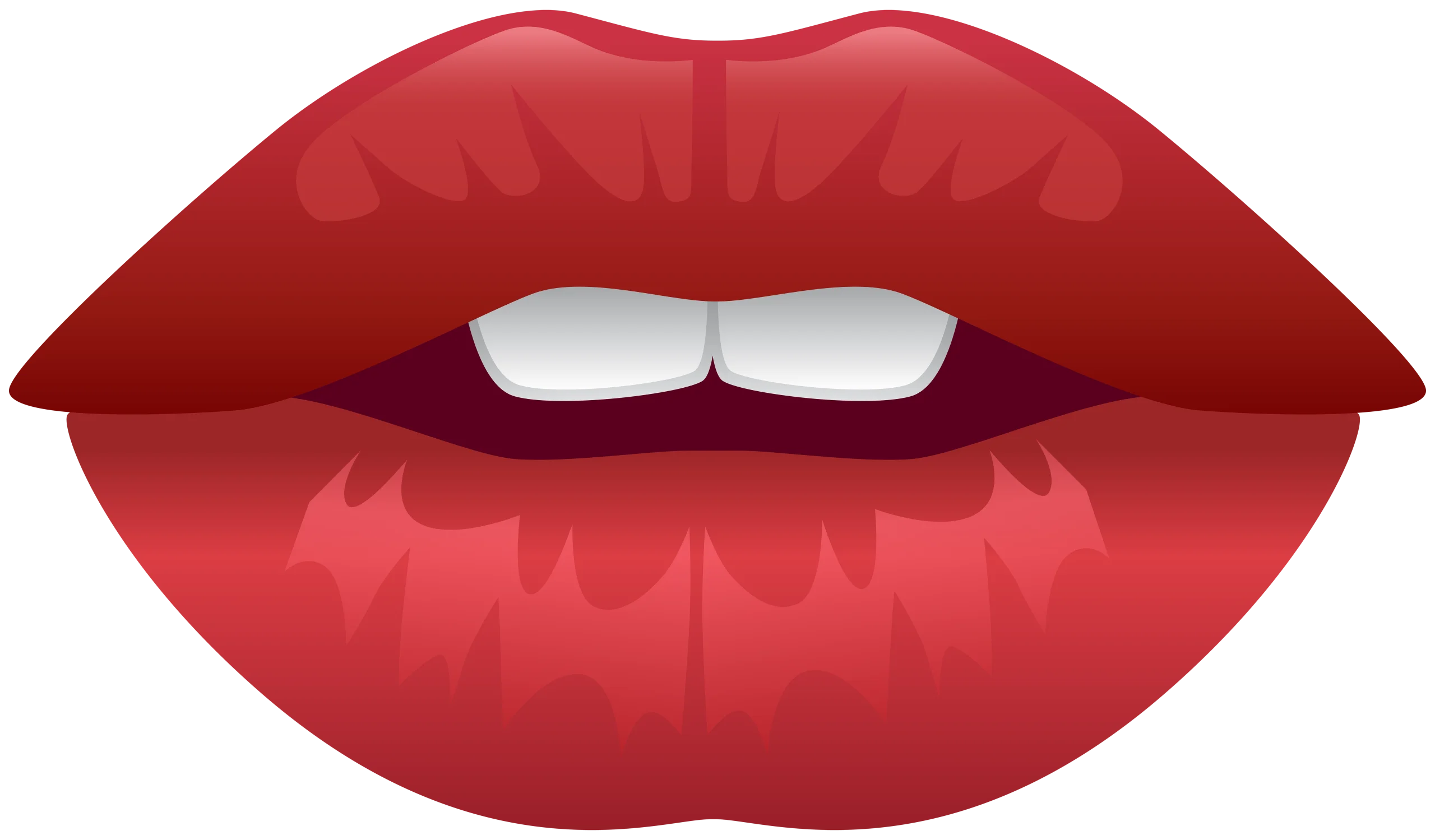 Sensual Red Lips Clipart: Glossy Graphic Illustration of Soft Mouth Design