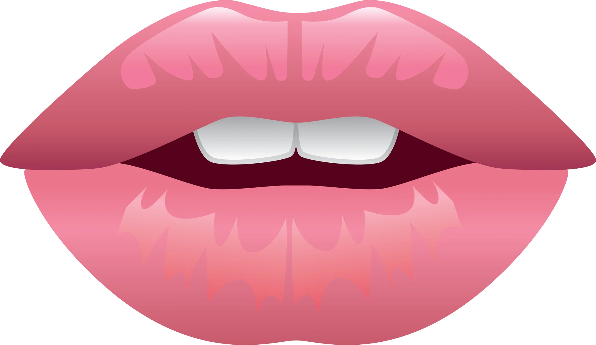 Soft Pink Sensual Lips Clipart Illustration with Subtle Shading and Texture