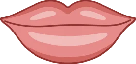 Soft Pink Stylized Lip Illustration: Elegant Minimalist Lips Clipart Design