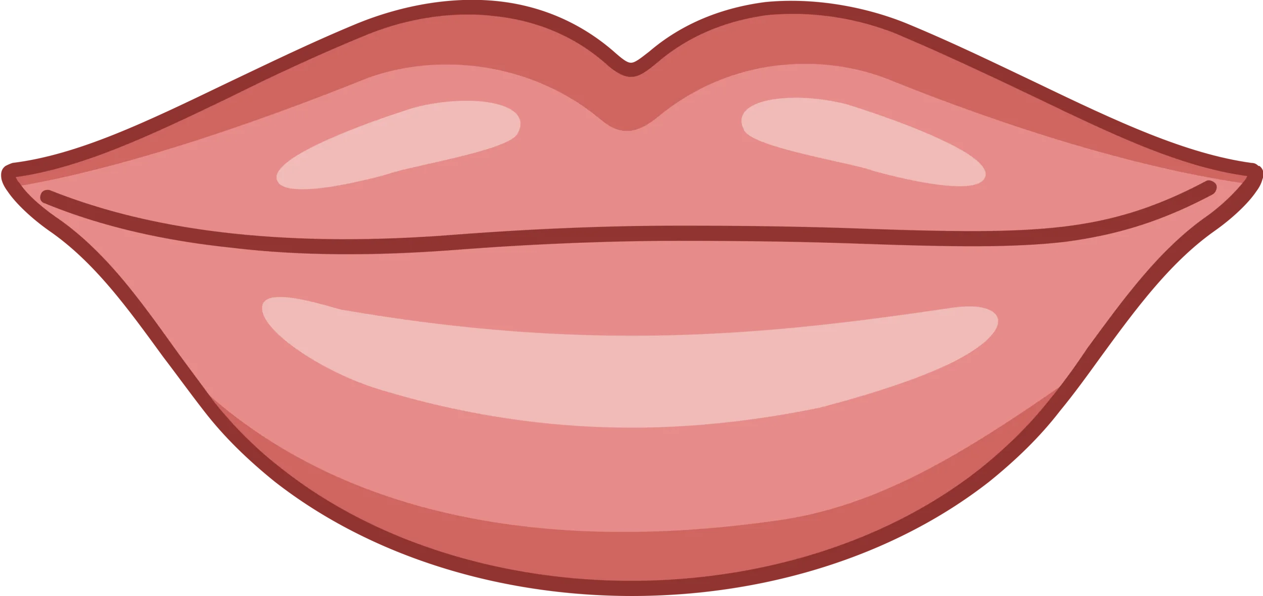 Soft Pink Stylized Lip Illustration: Elegant Minimalist Lips Clipart Design
