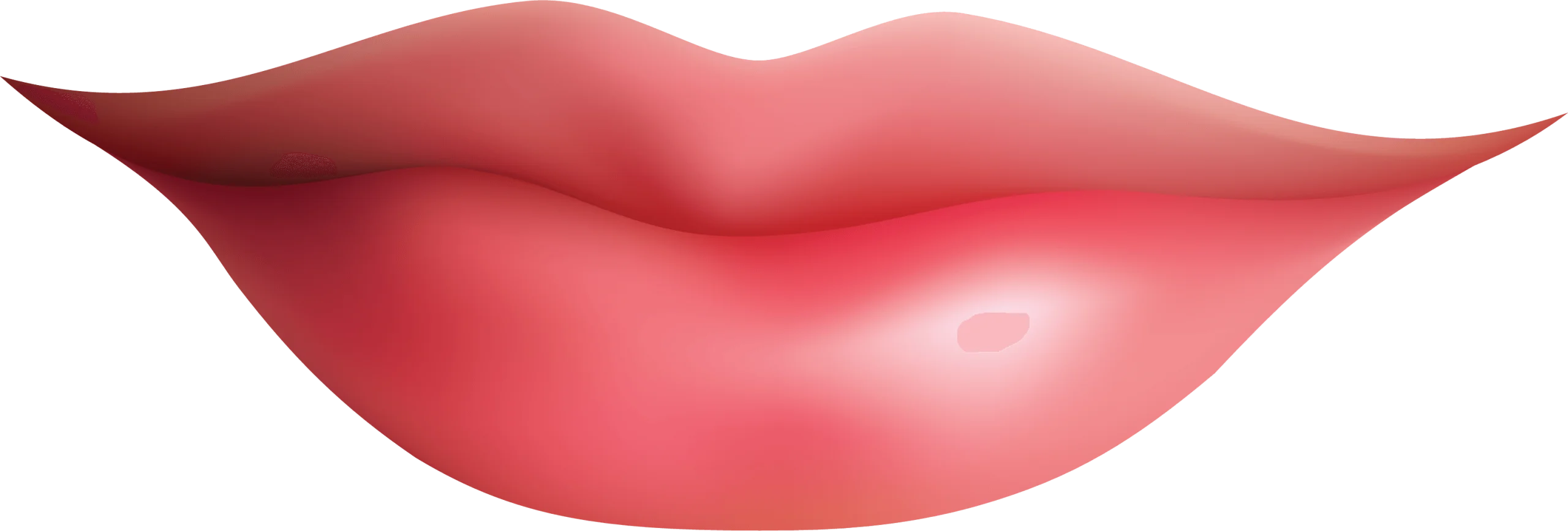 Soft Rosy Lips Clipart Illustration with Smooth Gradient Coloration