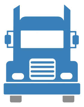 Blue Semi-Truck Silhouette Clipart - Simple Geometric Truck Icon Design