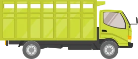 Bright Lime Green Cargo Truck Clipart with Sleek Commercial Design