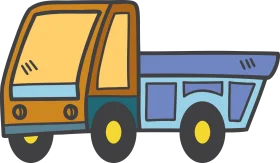 Cheerful Yellow and Blue Utility Vehicle Clipart Illustration for Kids