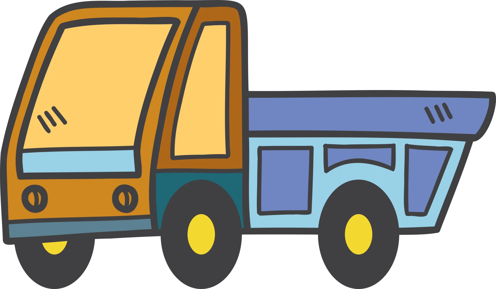 Cheerful Yellow and Blue Utility Vehicle Clipart Illustration for Kids