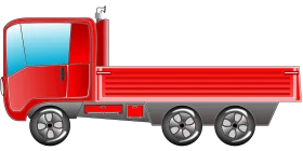 Classic Red Commercial Freight Truck Clipart Illustration Design