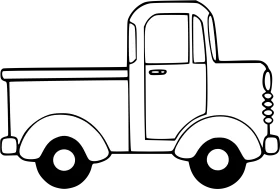 Classic Vintage Pickup Truck Black and White Clipart Design for Various Projects