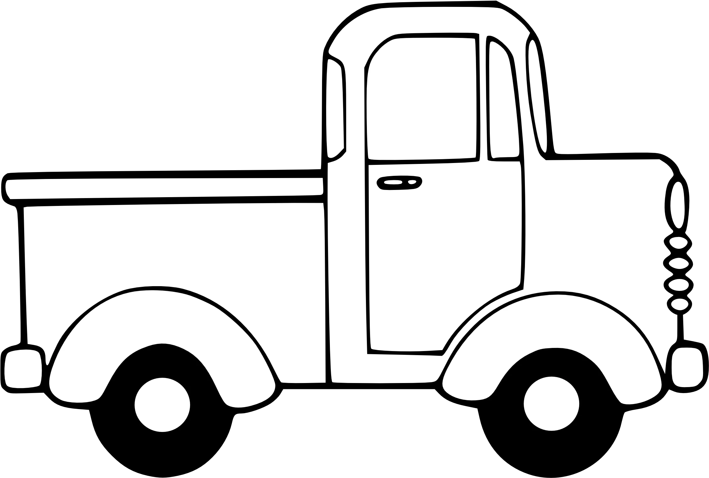 Classic Vintage Pickup Truck Black and White Clipart Design for Various Projects
