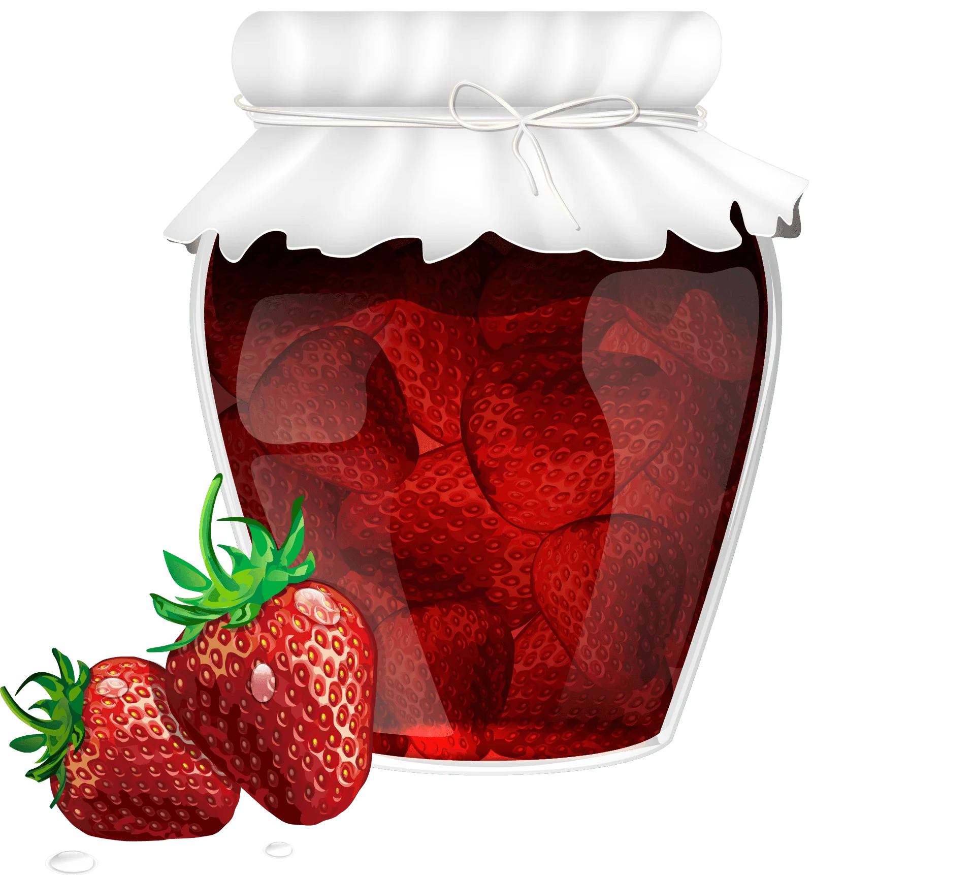 Delightful Strawberry Preserve Clipart: Rich Red Jam in Classic Glass Jar
