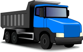 Heavy-Duty Blue and Gray Industrial Dump Truck Clipart Illustration