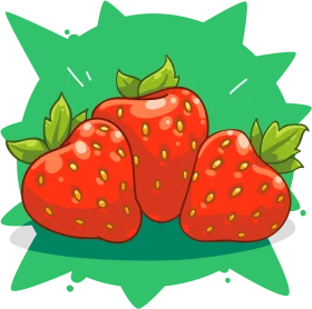 Juicy Sweet Strawberries Clipart: Fresh Summer Fruit Cartoon Illustration