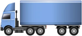 Large Commercial Semi-Trailer Truck Side View Detailed Clipart Illustration