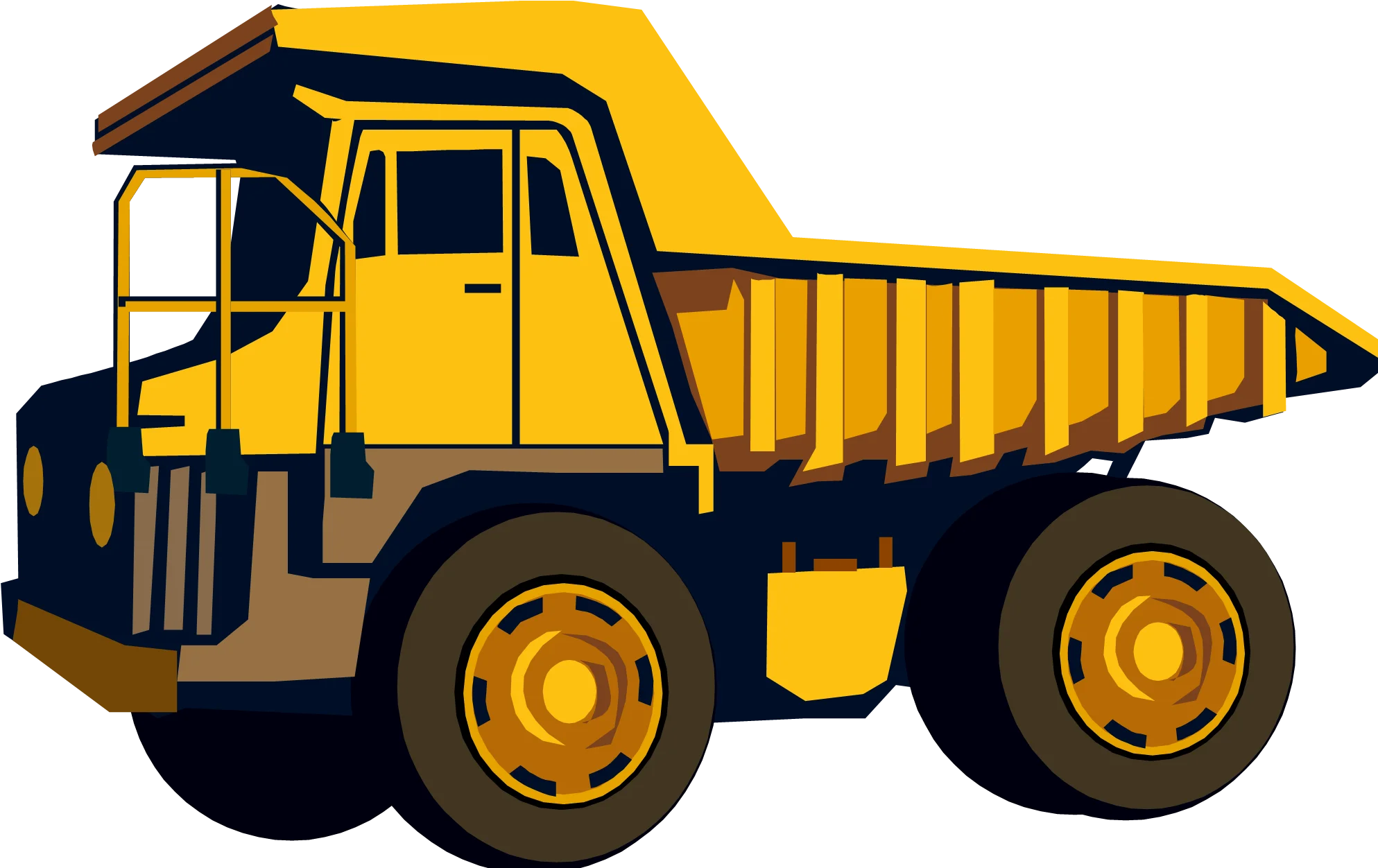Large Yellow Heavy-Duty Mining Dump Truck Clipart Illustration Design