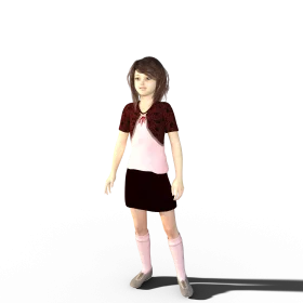 Minimalist Young Girl Standing Alone Clipart Design with Soft Color Palette