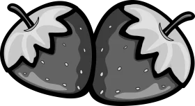 Monochromatic Stylized Strawberry Clipart with Simple Graphic Design