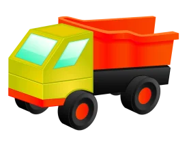 Playful and Colorful Toy Dump Truck Clipart for Children's Design