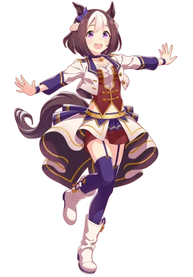 Playful Anime Horse-Eared Girl Clipart in Dynamic Racing Pose