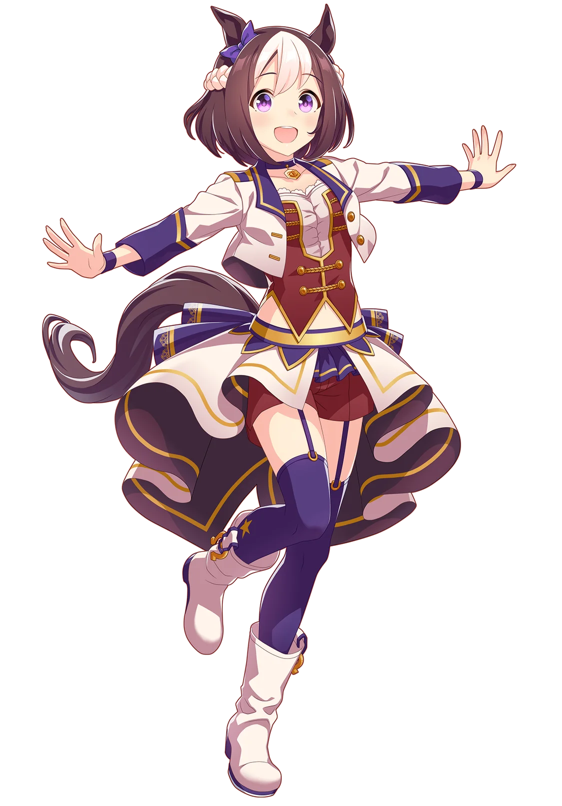 Playful Anime Horse-Eared Girl Clipart in Dynamic Racing Pose