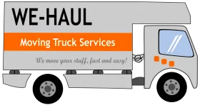 We-Haul Professional Moving Truck Services Clipart Illustration