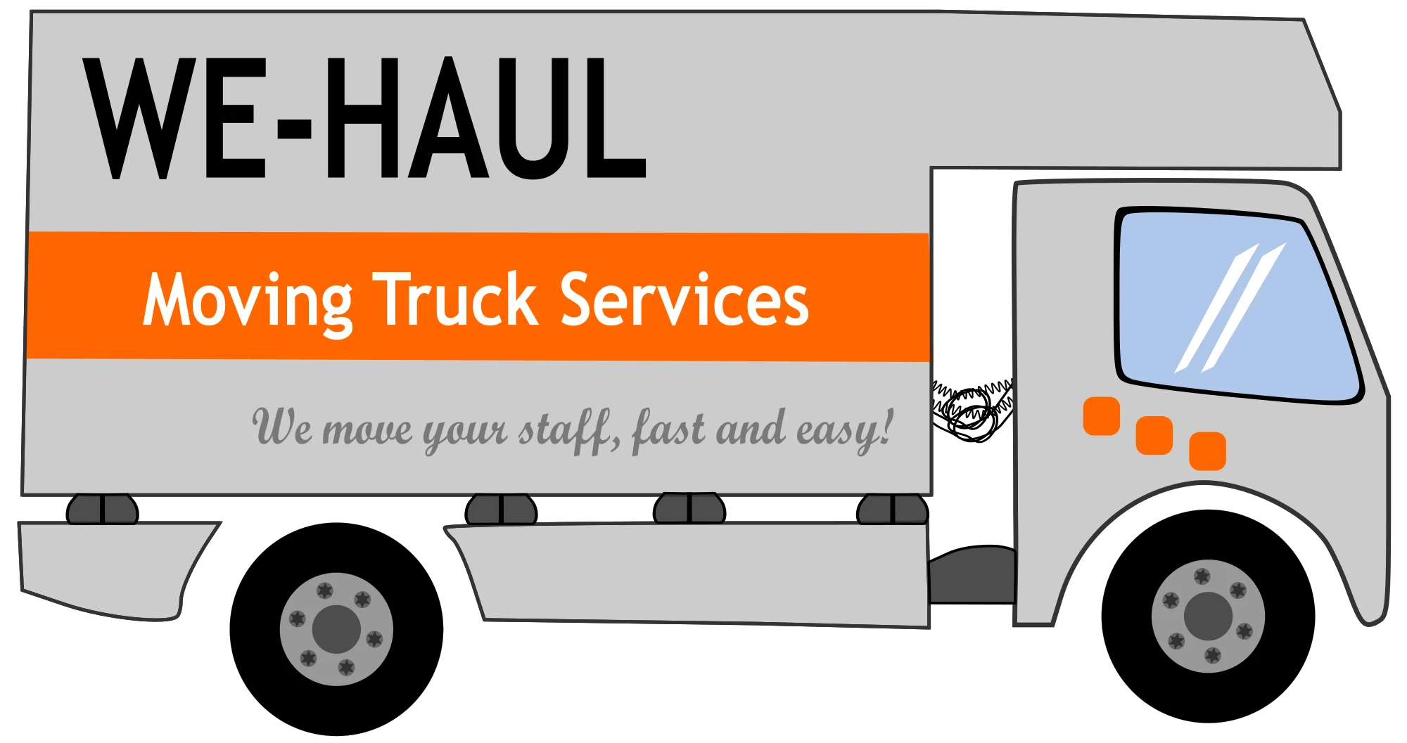 We-Haul Professional Moving Truck Services Clipart Illustration