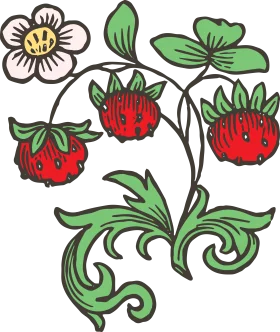 Whimsical Hand-Drawn Strawberry Garden Botanical Clipart Design