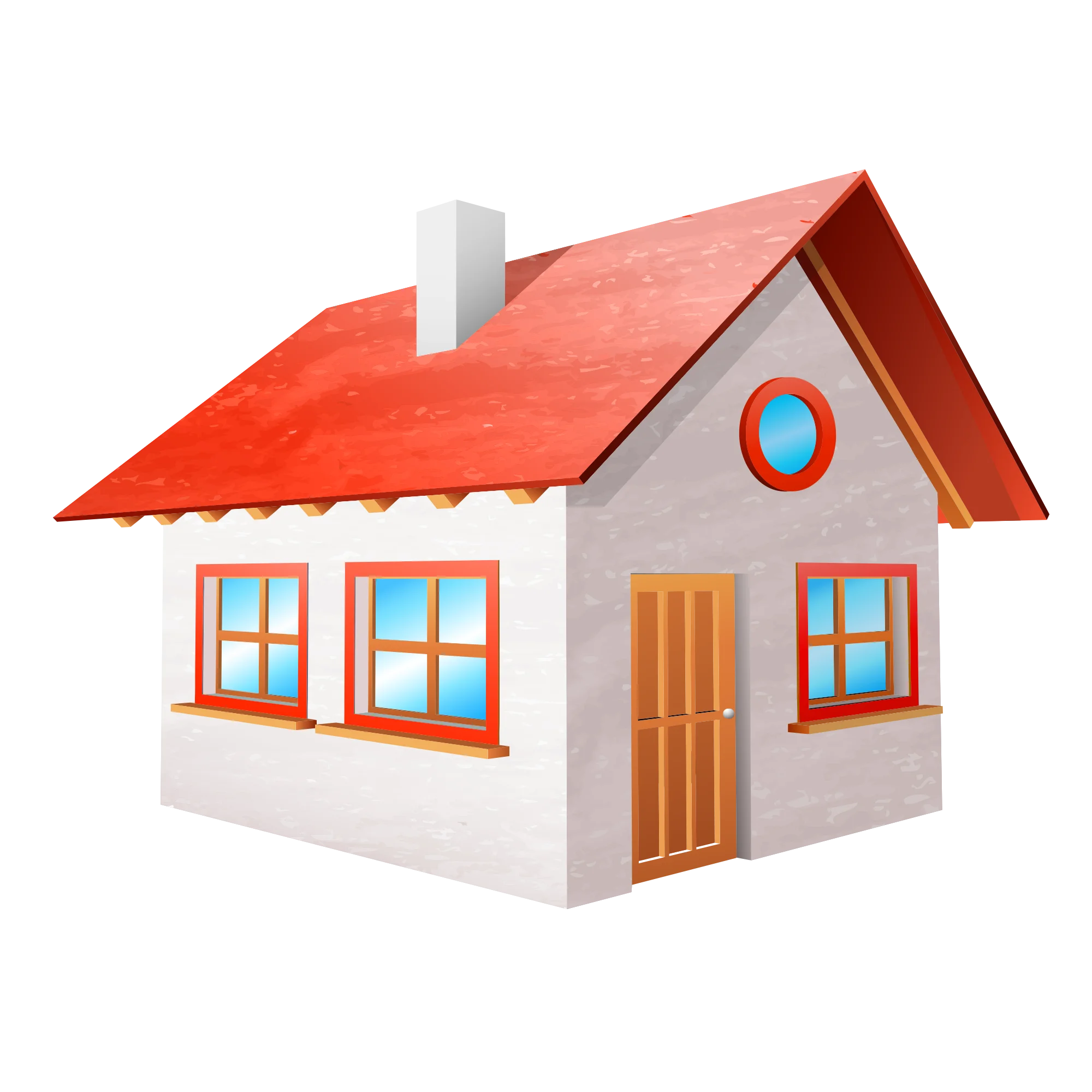 Charming Suburban House Clipart Illustration with Playful Color Palette