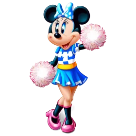 Cheerful Disney Mascot Minnie Mouse Cheerleading Clipart Illustration