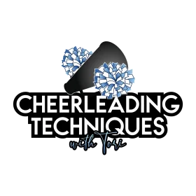 Dynamic Cheerleading Techniques Clipart with Pom-Poms and Bold Typography