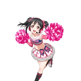 Energetic Anime-Style Cheerleader Clipart with Pink Pom-Poms and Spirited Pose