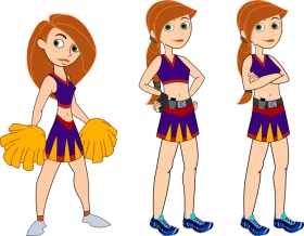 Energetic High School Cheerleader Character Design Clipart Collection