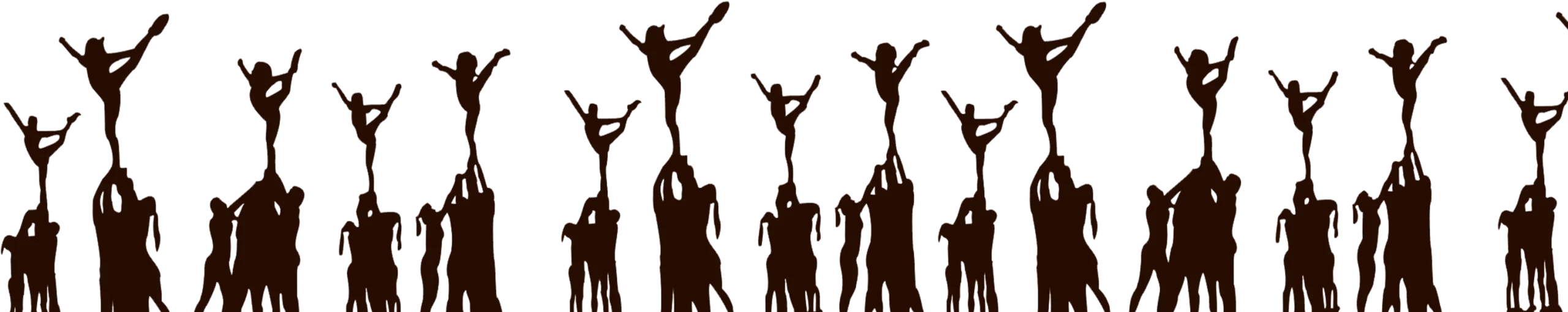 Enthusiastic Cheerleaders in Silhouette - Dynamic Team Spirit Clipart Collection