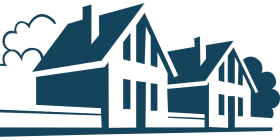 Minimalist Architectural Housing Clipart Showcasing Suburban Home Silhouettes