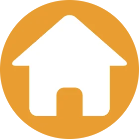 Minimalist Golden Orange Home Icon Clipart Design for Digital Interfaces
