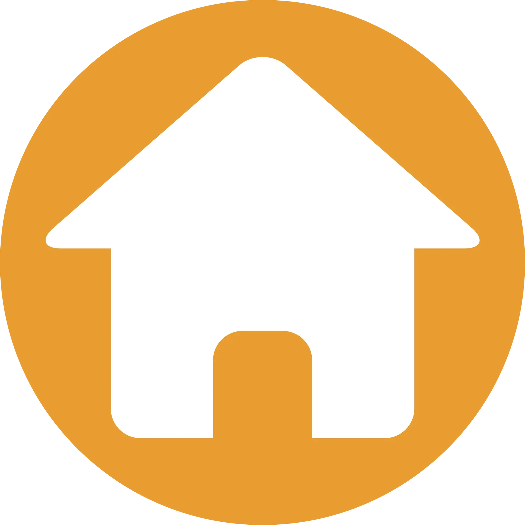Minimalist Golden Orange Home Icon Clipart Design for Digital Interfaces