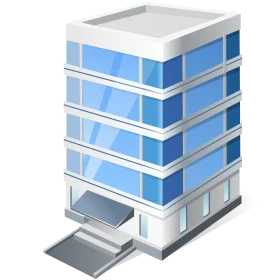 Modern Corporate Office Building Architectural Clipart Design Illustration